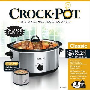 Crock Pot® 8 Quart Manual Slow Cooker Stainless Steel C25T 2