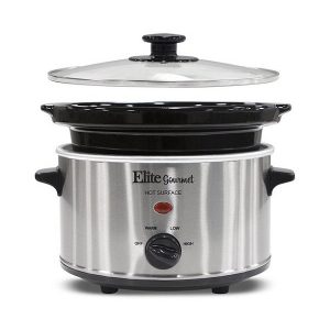 Elite Gourmet MST 275XR 2 Qt Oval Slow Cooker Silver E25P 2