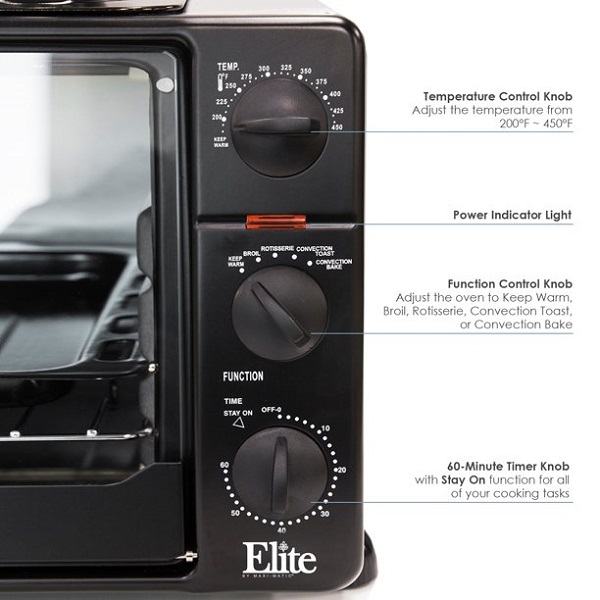 Elite Platinum ERO-2008SC Multi-Function Toaster Oven E15F 6 Elite Platinum ERO-2008SC Multi-Function Toaster Oven E15F - Image 4