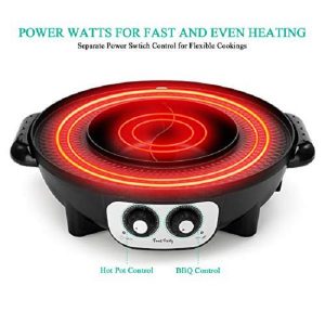 Food Party 2 in 1 Electric Smokeless Grill and Hot Pot F22T 3