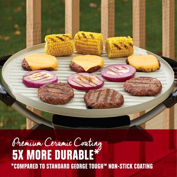 George Foreman 15+ Serving Indoor Outdoor Electric Grill G22W 5 George Foreman 15+ Serving Indoor Outdoor Electric Grill G22W - Image 3