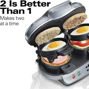 Hamilton Beach Dual Breakfast Sandwich Maker with Timer H22B 4