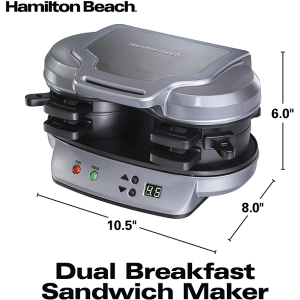 Hamilton Beach Dual Breakfast Sandwich Maker with Timer H22H
