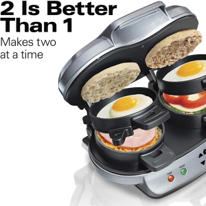Hamilton Beach Dual Breakfast Sandwich Maker with Timer H22H 4