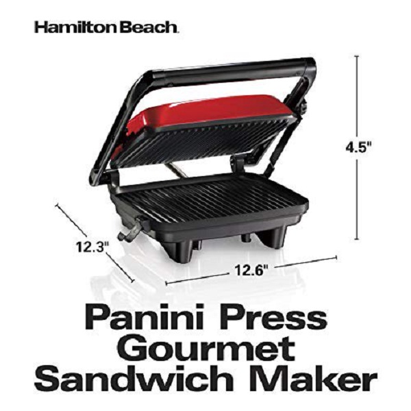 Hamilton Beach Electric Panini Press Grill with Locking Lid H22Y 3 Hamilton Beach Electric Panini Press Grill with Locking Lid H22Y