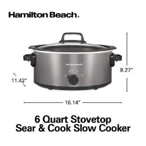 Hamilton Beach Stovetop Sear & Cook Slow Cooker H25S