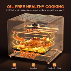 HomeRusso 26.3 Quart Large Capacity Air Fryer Oven With H16H 3