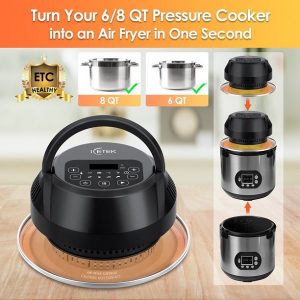 ICETEK Instant Pot Air Fryer Lid 8 in 1 1000W Air Fryer I2J 3