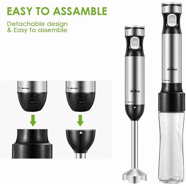 Immersion Blender, Kealive Smart 12-Speed Hand Blender with I10T 4 Immersion Blender, Kealive Smart 12-Speed Hand Blender with I10T - Image 2