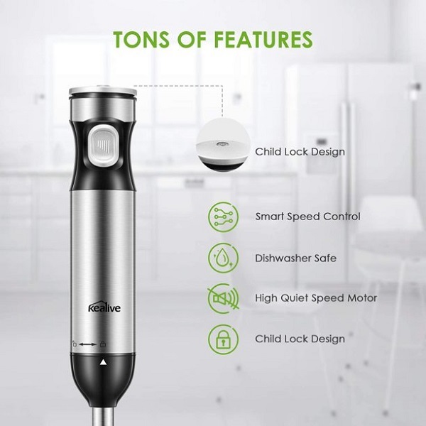 Immersion Blender, Kealive Smart 12-Speed Hand Blender with I10T 5 Immersion Blender, Kealive Smart 12-Speed Hand Blender with I10T - Image 3