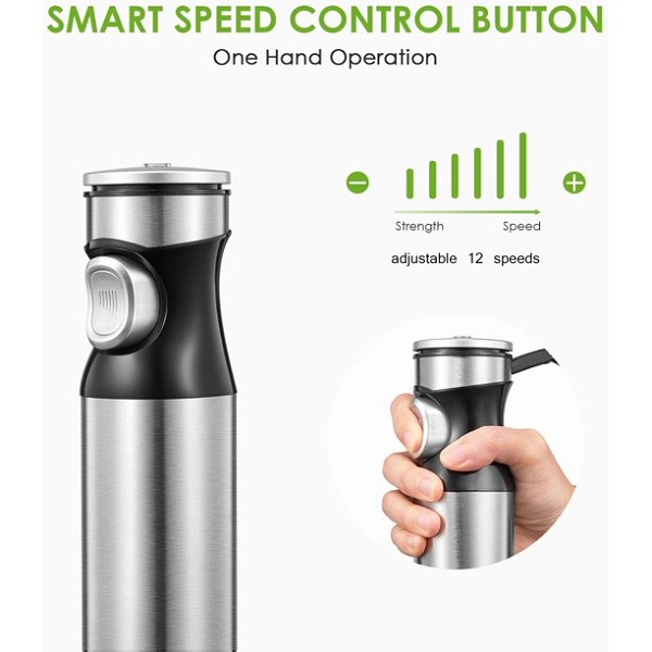 Immersion Blender, Kealive Smart 12-Speed Hand Blender with I10T 6 Immersion Blender, Kealive Smart 12-Speed Hand Blender with I10T - Image 4