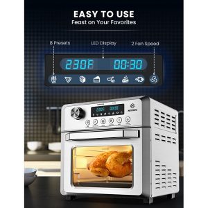 MOOSOO 19 Quart Air Fryer Oven 8 in 1 Toaster Oven M16T 2
