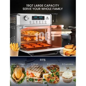 MOOSOO 19 Quart Air Fryer Oven 8 in 1 Toaster Oven M16T 4