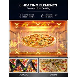 Moosoo 19 Quart Air Fryer Oven 8 in 1 Toaster Oven M14L 4
