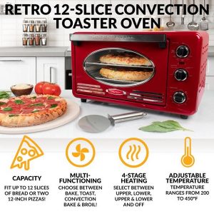 Nostalgia RTOV2RR Large Capacity 0.7 Cu. Ft. Capacity Multi Functioning N14Z 2