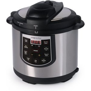 Presto 02141 6-Quart Electric Pressure Cooker, Black, Silver P4E