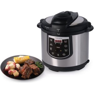 Presto 02141 6 Quart Electric Pressure Cooker Black Silver P4E 4