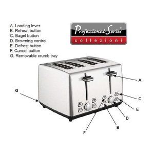 Professional Series 4 Slice Toaster Wide Slot Stainless Steel P15Y 4