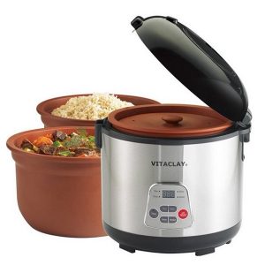 VitaClayR 2-in-1 Rice Slow Cooker & Clay Insert – Round V26Y