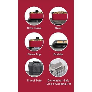 West Bend 87905R Large Capacity Non Stick Versatility Slow Cooker W25U 4