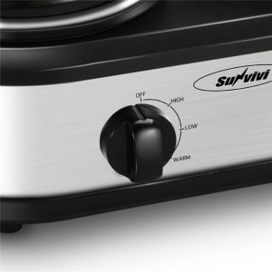 2 Pot Crock Pot Food Warmer 2 Section 1.25 Quart Oval Slow Cooker P7V 2