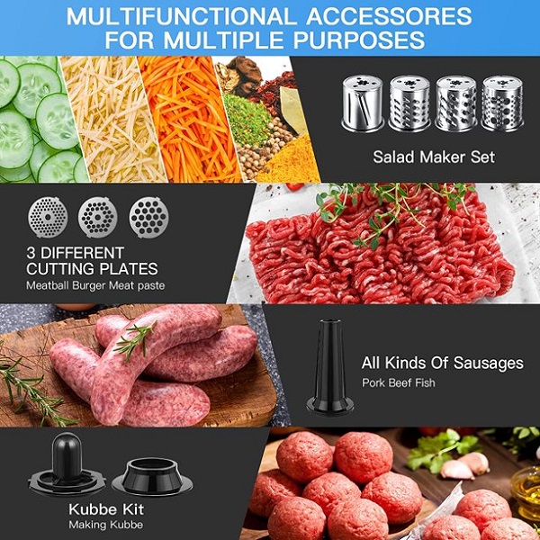 2000W Electric Meat Grinder, Sausage Stuffer Maker E5U 7 2000W Electric Meat Grinder, Sausage Stuffer Maker E5U - Image 5