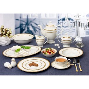 57 Piece Dinnerware Set New Bone China Service for 8 People Sonia 2