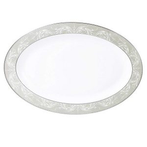 57 Piece Silver Border Porcelain Dinnerware Set Service for 8 Olympia Mix and Match 2