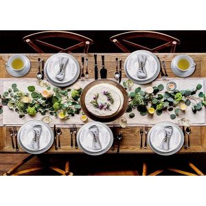 57 Piece Silver Border Porcelain Dinnerware Set Service for 8 Olympia Mix and Match 4