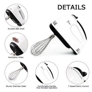 Abanopi Electric Hand Mixer 7 Speed Portable Electric Egg Beater A10L 2