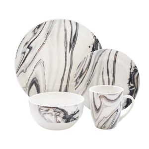 American Atelier Marble Coupe 16-Piece Dinnerware Set