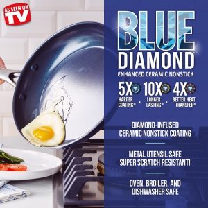 Blue Diamond 20 Piece Ceramic Nonstick Cookware Set B15I 3
