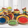 Brylanehome Santa Fe Hand Painted Striped Stoneware Dinnerware Multi Stripe