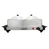 Btwd 3 Quart 2 Pan Buffet Server and Warming Tray in Brushed B8U 1