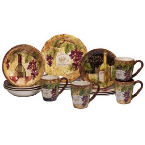 Certified International Gilded Wine 16 -Piece Dinnerware Set