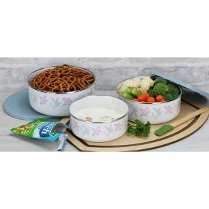 Corelle Coordinates 6 Piece Enamel on Steel Bowl Set Pink Trio 3