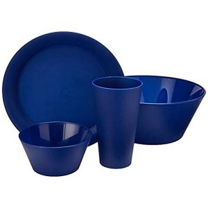 CreativeWare CH623NY 13 Piece My First DormApartment Plastic Dish Set Navy 2
