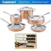 Cuisinart Copper CTPP 8 Collection Cookware Set with 5 Pc Knife C16V 1
