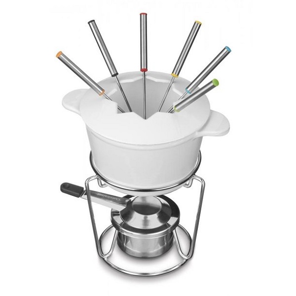 Cuisinart Enamel Cast Iron Fondue Set, White C7S 4 Cuisinart Enamel Cast Iron Fondue Set, White C7S - Image 2