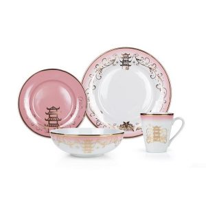 Disney Princess 16 Piece Ceramic Dinnerware Set Tiana Rapunzel Aurora Mulan 2