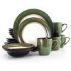 Elama Grand Jade 16 Piece Stoneware Dinnerware Set 1