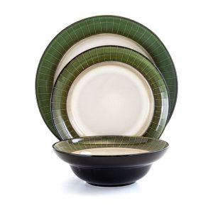 Elama Grand Jade 16 Piece Stoneware Dinnerware Set 2