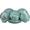 Elama Malibu Waves 16 Piece Dinnerware Set in Turquoise 1