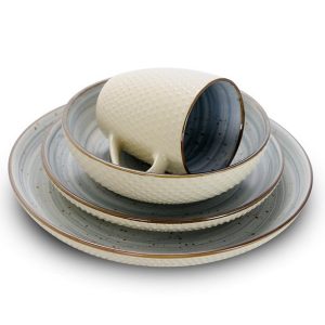 Elama Mellow 16 Piece Dinnerware Set in Powder Blue 2
