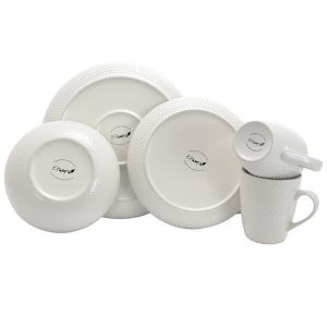 Elama Mellow 16 Piece Dinnerware Set in Powder Blue 4