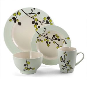 Elama Retro Bloom 16 Piece Luxurious Stoneware Dinnerware with Complete Setting for 4 2