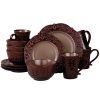 Elama Salia 16 Piece Textures Stoneware Dinnerware Set 1
