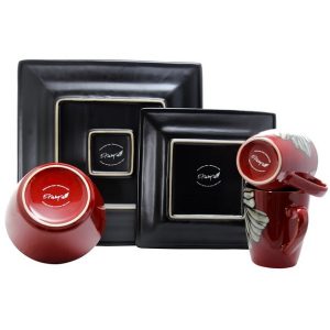 Elama Winter Bloom 16 Piece Dinnerware Set 4