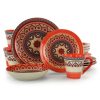 Elama Zen Rust Mozaik 16 Piece Dinnerware Set 1