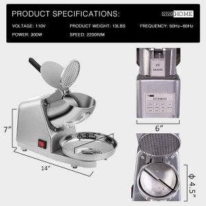 Electric Dual Blades Ice Crusher Shaver Snow Cone Maker E7G 2